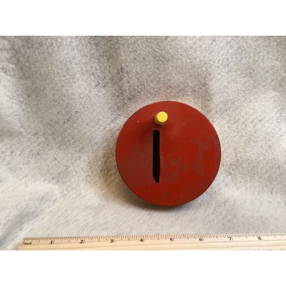 Vintage Tin Litho Clown Bank Coin Slot 4" Diameter Collectible - Picture 3 of 4